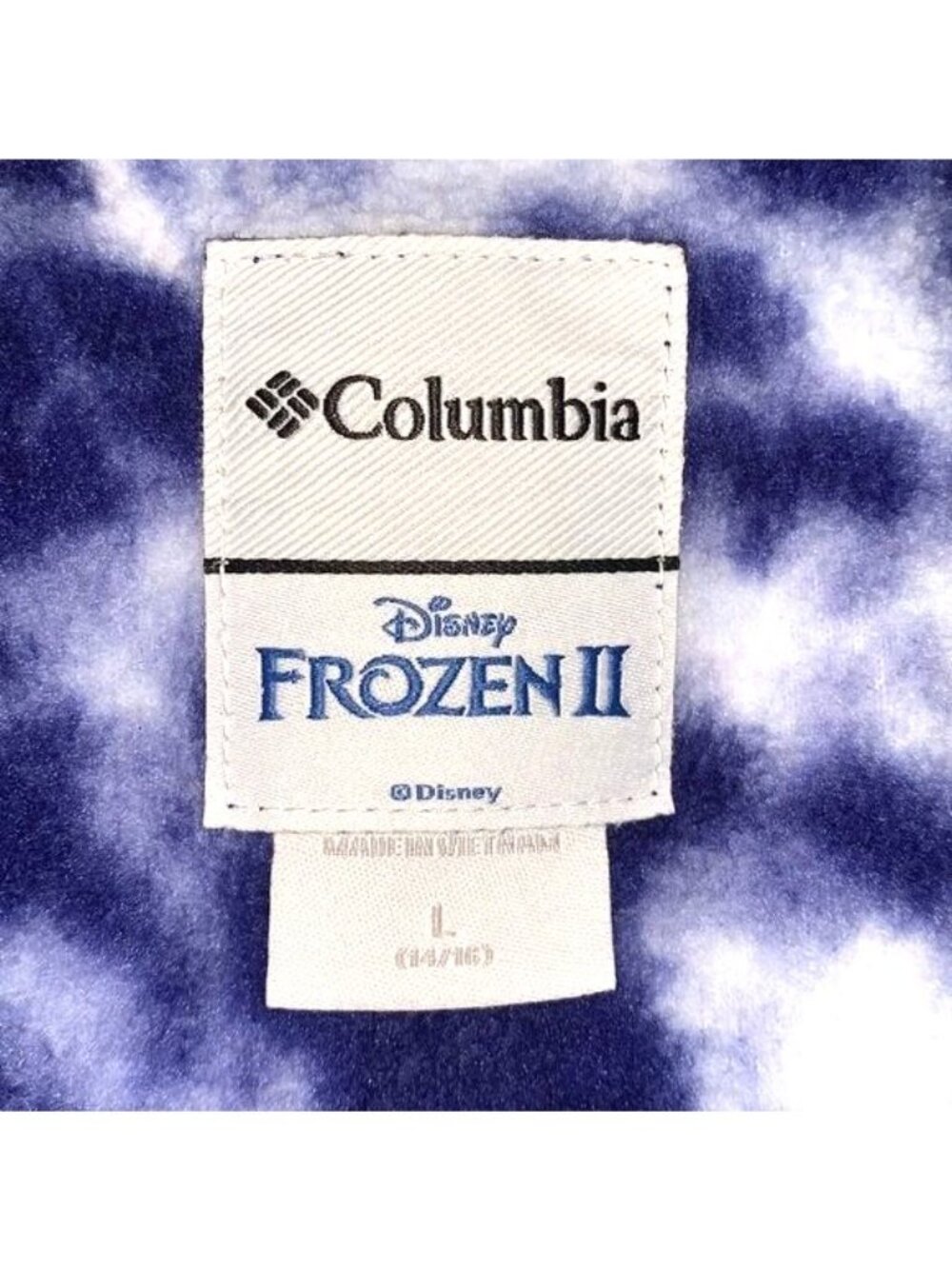 Columbia Disney Frozen II Kids Fleece Jacket L Blue Tie-Dye - Picture 4 of 7